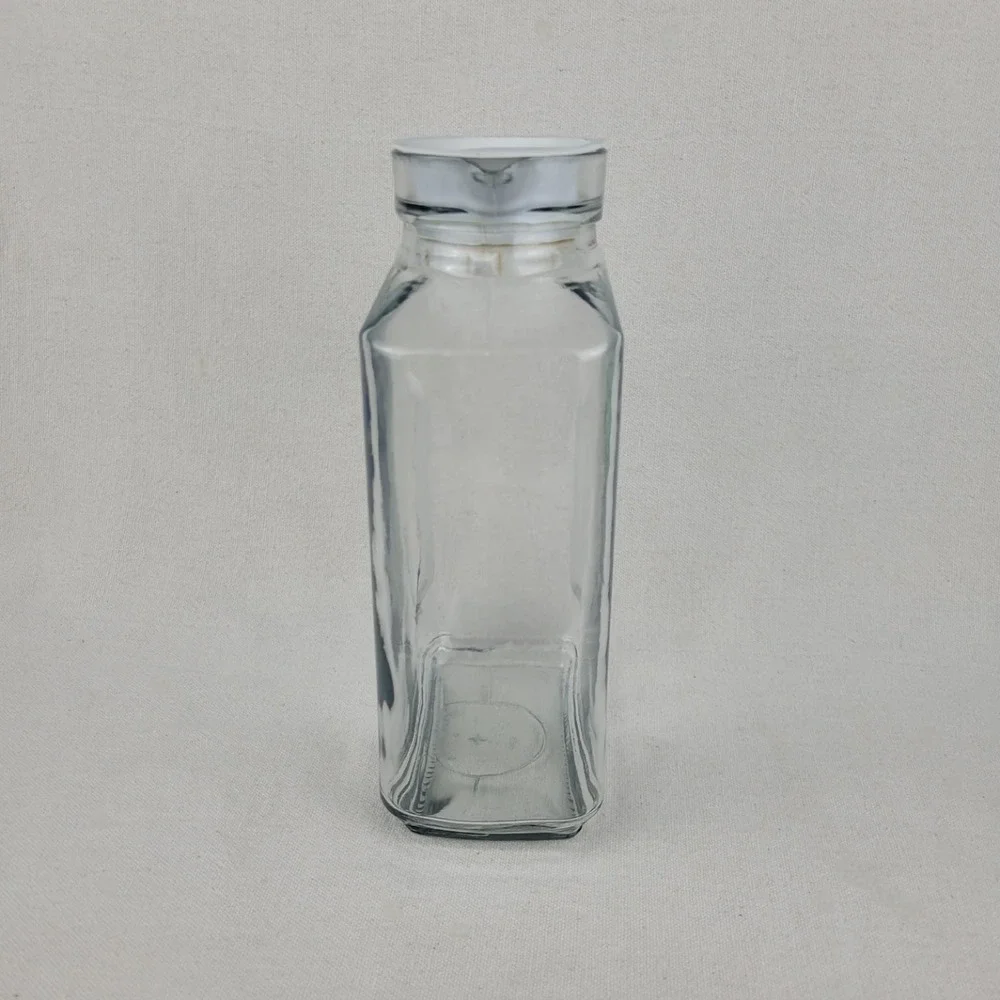 Anchor Hocking Glass Juice Carafe Pitcher with Lid‎ 1 Quart Clear Square USA